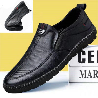 【39-44】 2025 zapatos casuales de cuero para hombres de mediana edad y personas mayores  3873559