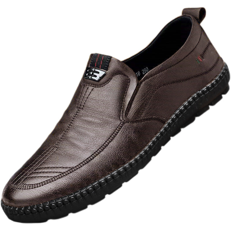 【39-44】 2025 zapatos casuales de cuero para hombres de mediana edad y personas mayores  3873559